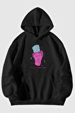 Acid Head Baskılı Unisex Kanguru Cepli Kapüşonlu Sweatshirt Hoodie | S