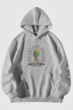 Arizona Desert Vibes Baskılı Unisex Kanguru Cepli Kapüşonlu Sweatshirt Hoodie | L