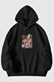 Duygusal Yükler Baskılı Unisex Kanguru Cepli Kapüşonlu Sweatshirt Hoodie | S