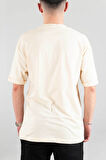 Erkek Özel Bisiklet Yaka Tişört Basic Yarı Owersize Düz Baskılı T-Shirt