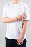 Erkek Özel Bisiklet Yaka Tişört Basic Yarı Owersize Düz Baskılı T-Shirt