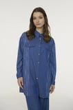 T-1663 LUMİRA TUNİK 42-48 Mavi Tunik