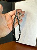 CAM TESBİH MAT SİYAH RENKLİ ARPA KESİM T-210