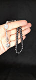 HEMATİT TAŞI TESBİH 8 MM KÜRE KESİM KOYU GRİ RENKLİ T-330