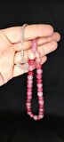 KEDİGÖZÜ TESBİH PEMBE RENKLİ KÜRE KESİM T-331