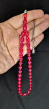 ATEŞ KEHRİBAR TESBİH PEMBE RENKKAPSÜL KESİM T-378