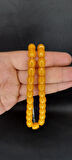 ÇUBUK KEHRİBAR TESBİH SARI RENKLİ FIÇI KESİM T-407