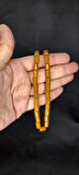 ÇUBUK KEHRİBAR TESBİH SARI RENK KESME KESİM T-439