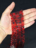  MERMİ KESİM KIRMIZI RENK PLASTİK TESBİH 10 ADET SET T-478-10
