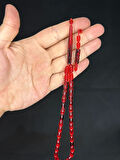  MERMİ KESİM KIRMIZI RENK PLASTİK TESBİH 4 ADET SET T-478-4