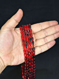  MERMİ KESİM KIRMIZI RENK PLASTİK TESBİH 5 ADET SET T-478-5