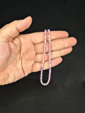 TOZ KEHRİBAR TESBİH KÜÇÜK BOY AÇIK MOR RENK KESME KESİM 4MMX8MM T-598