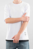 Erkek Özel Bisiklet Yaka Tişört Basic Yarı Owersize Düz Baskılı T-Shirt