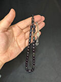 ATEŞ KEHRİBAR TESBİH YEŞİL-SİYAH RENKLİ KAPSÜL KESİM 11,5MMX7,5MM T-618