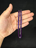GÜMÜŞ İŞLEMELİ ATEŞ KEHRİBAR TESBİH LACİVERT RENKLİ KESME KESİM 10,5MMX5,5MM T-651