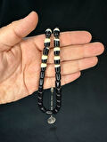 SİYAH BİLARDO TOPU BENZETME TOZ KEHRİBAR TESBİH KAPSÜL KESİM 12X8MM T-704