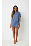 T-Shirt Şort Örme Pijama Takımı