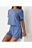 T-Shirt Şort Örme Pijama Takımı