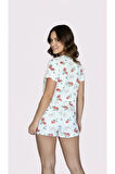 T-Shirt Şort Örme Pijama Takımı
