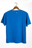 Unisex Kırmızı Bisiklet Yaka Basic Oversize T-shirt
