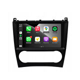 Mercedes C Class W203 Araç Multimedya Android Ekran Carplay Double Teyp 2+32 9" 04-07 Black BLUEWAY