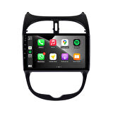 Peugeot 206 Araç Multimedya Android Ekran Carplay Navigasyon Double Teyp 4+64 9" 98-10 Black BLUEWAY
