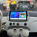 Fiat 500 Araç Multimedya Android Ekran Carplay Navigasyon Double Teyp 4+64 9" 08-15 White CADENCE