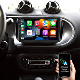 Smart Fortwo - Forfour - Araç Multimedya Ekran - 6GB 128GB - S - Piano Black - 2015 - 2019 - 9 Inch - UPG - MYWAY