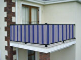Ceylan Home Balkon Demir Perdesi Bağcıklı Mavi İnce Çizgili 250x80