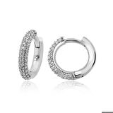 Gümüş Beyaz Halka Küpe