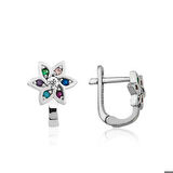 Gümüş Renkli Çiçek Küpe