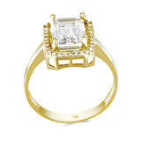 Altın Baget Taşlı Tektaş Yüzük 