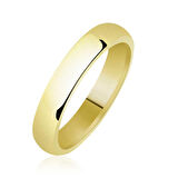 Düz Bombeli Gold Gümüş Alyans - 4 mm