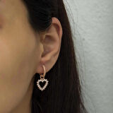 Gümüş Halka Kalp Küpe