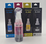 Dpi Toner Epson T664 Muadil Mürekkep Kartuş 4’lü Paket (CMYK) – L100 L210 L365 – 70 ml