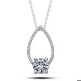 925 Ayar Gümüş Tektaş Damla Kadın Gümüş Kolye