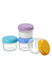 4 Adet Anne Sütü Sızdırmaz Saklama Kabı Seti - Pratik Bebek Beslenme Mama Kabı 4 x 50 ml