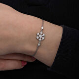 925 Ayar Gümüş Kar Tanesi Kadın Bileklik