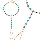 Gümüş Rose Mavi Nazar Boncuklu Şahmeran