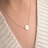 Altın Plaka Harf Kolye 14 Ayar (Sarı&Beyaz)