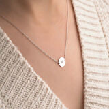 Altın Plaka Harf Kolye 14 Ayar (Sarı&Beyaz)