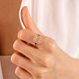 Sarı Altın Baget Yüzük Baguetta