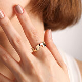 14K Altın Grek Yüzük Pave