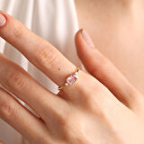 14K Altın Vintage Yüzük Pink Topaz