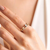 Altın Yıldız Yüzük 14K Yarımtur