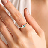 Altın Balık Yüzük 14K Kırmızı Göz