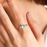 Altın Balık Yüzük 14K Kırmızı Göz