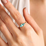 Altın Balık Yüzük 14K Siyah Göz