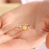 Altın Vintage Yüzük 14 Ayar Citrin