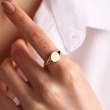 14K Altın Şövalye Yüzük (Kişiselleştir) Sade 1.0 cm